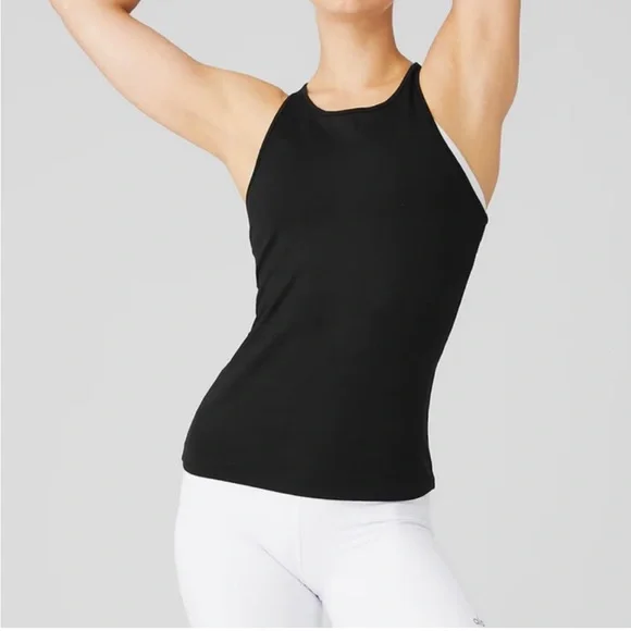 ALO Yoga SELECT Racerback TANK BLACK - Picture 3 of 7
